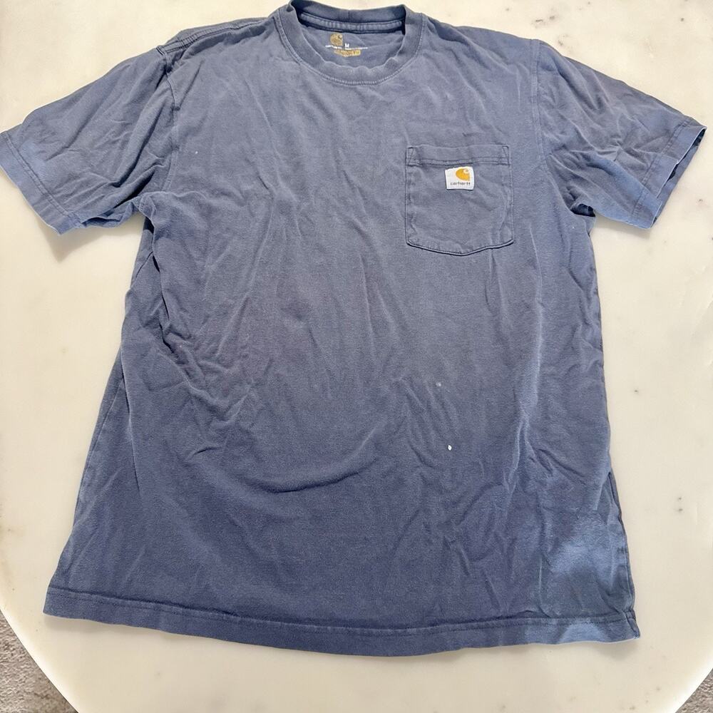 CARHARTT Men's M Original Fit Short Sleeve Pocket T-Shirt Blue K87 Heavy Cotton
